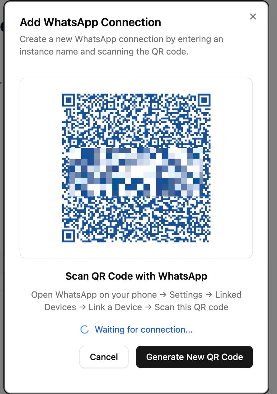 WhatsApp Connection Setup