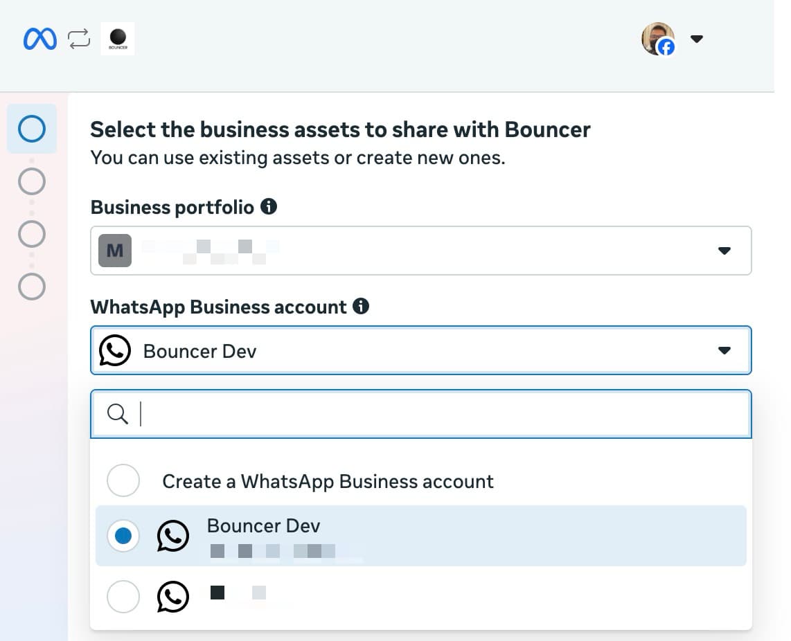 Select WhatsApp Business Account